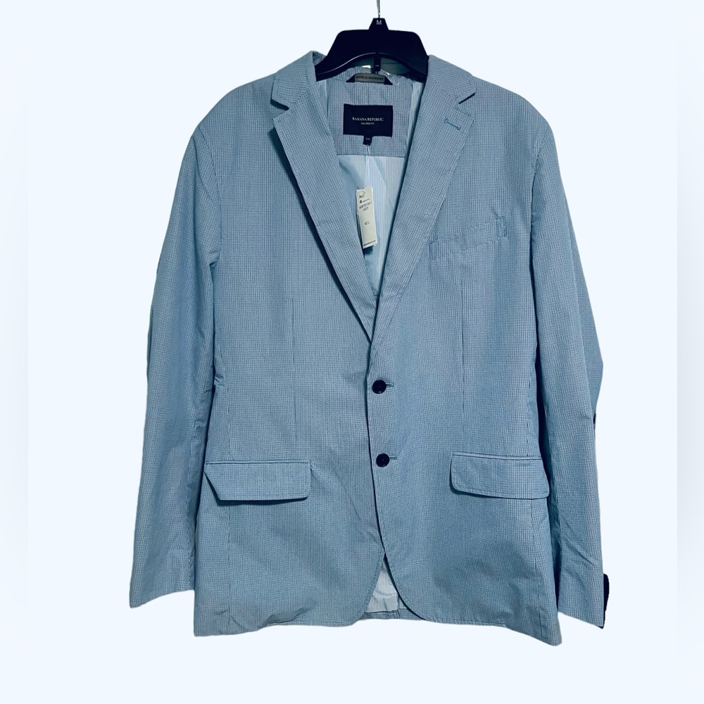 Banana Republic Light Blue Seersucker Sport Coat Blazer